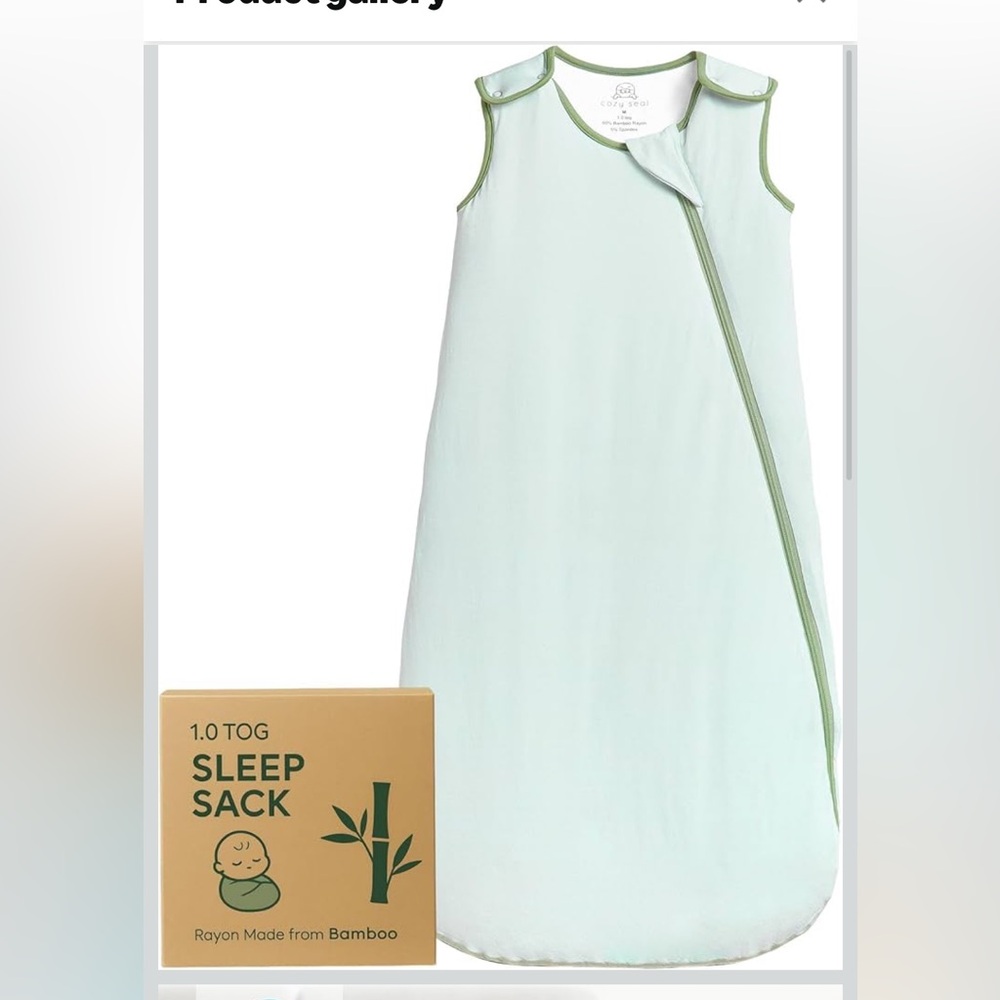 Cozy Seal Sage green Baby Sleep Sack sz S 0-6 months 1 TOG